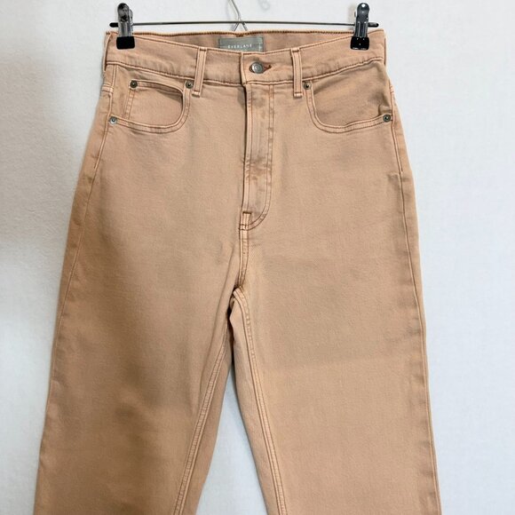 Everlane Way High Slim Jeans Womens 25 Beige Mid Rise Organic Cotton Stretch - Picture 6 of 14